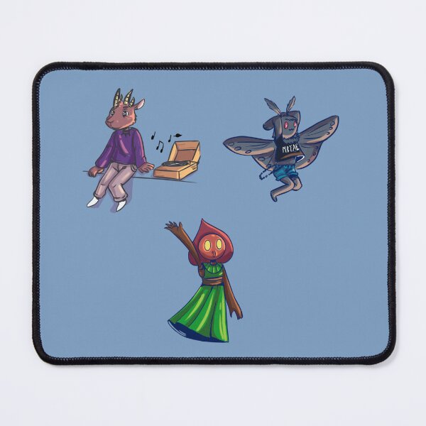 Item preview, Cryptids,   Flatwoods Monster, Mothman Art, Goatman enjoying music designed and sold by YazminCityArts.