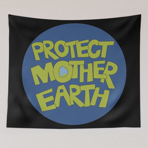 Item preview, Protect Mother Earth Illustrated Text Badge Climate Ambassadors designed and sold by AngelDawnDesign.