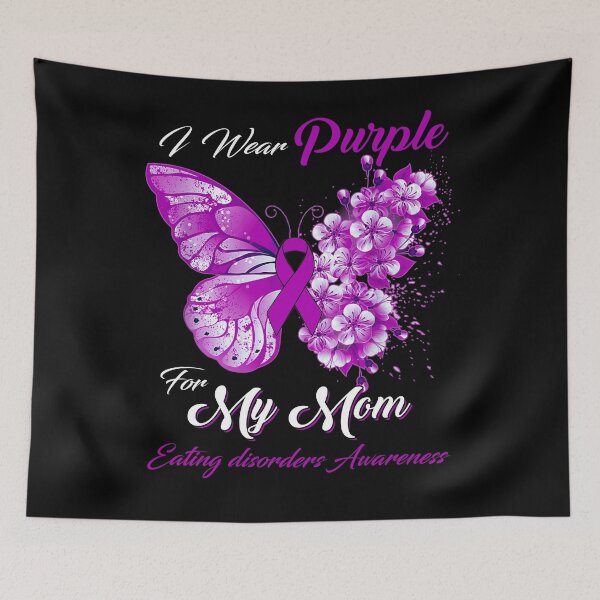 Item preview, I Wear Purple For My Mom Eating Disorders Awareness Butterfly Ribbon Gifts designed and sold by Adropine.