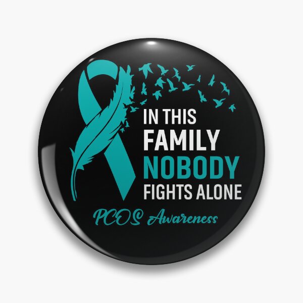 Item preview, In This Family Nobody Fights Alone PCOS Awareness Feather Ribbon designed and sold by frechettee.