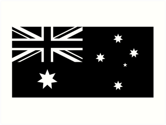 "Australian Flag - B&W" Art Prints By Bunbun369 | Redbubble