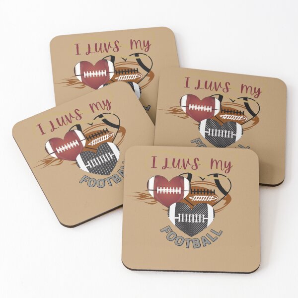 Item preview, Three Football Hearts I Luvs My Football designed and sold by LanaDevon.