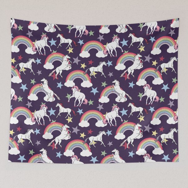 Item preview, Purple  Unicorns and Rainbows and Stars designed and sold by Superdoodledo.