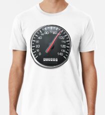 RACE, RACING, MOTORSPORT, SPEEDO, Tachometer, Geschwindigkeitsmesser, Rennen, Rennwagen, WEISS Premium T-Shirt