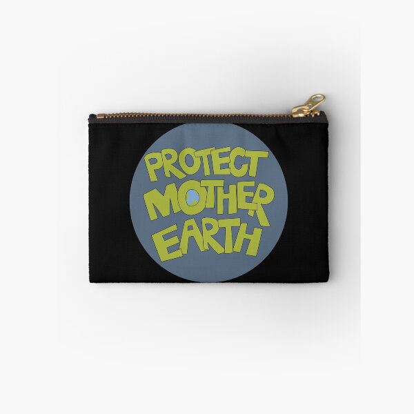 Aperçu de l'œuvre Protégez les ambassadeurs du climat de l'insigne de texte illustré de la Terre Mère créée et vendue par AngelDawnDesign.