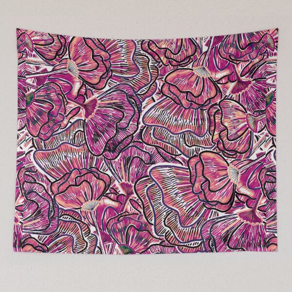 Item preview, Magenta Flower Patch - Digitally Illustrated Flower Pattern for Home Decor, Clothing Fabric, Curtains, Bedding, Pillows, Upholstery, phone cases and stationary designed and sold by cherdoodles.