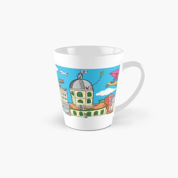 Vista previa del artículo con la obra «Caricatura panorámica de la maravillosa ciudad de Worthing West Sussex por Russ Iden Art», diseñado y vendido por RussIdenArt.