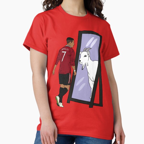 Aperçu de l'œuvre Miroir Cristiano Ronaldo GOAT créée et vendue par RatTrapTees.