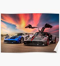 Pagani Huayra Sunset Poster