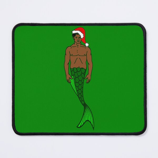 Item preview, santa african black merman christmas mermaid designed and sold by Gossip Rag.