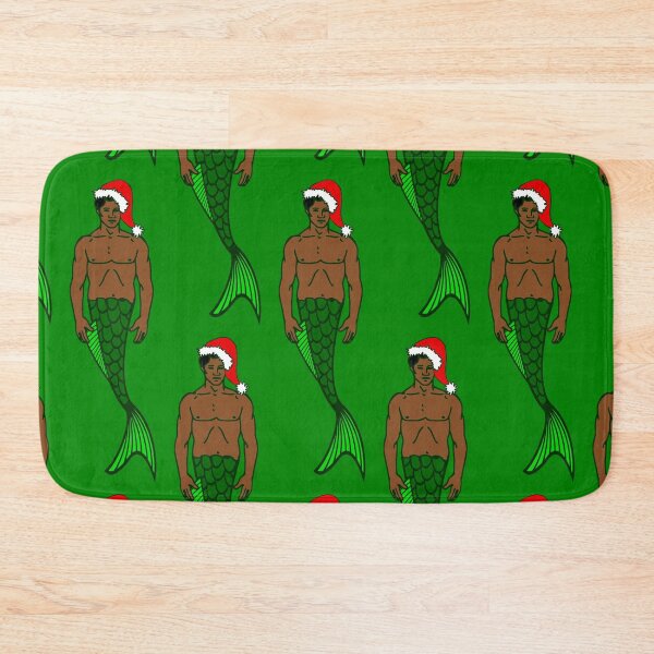 Item preview, santa african black merman christmas mermaid designed and sold by Gossip Rag.