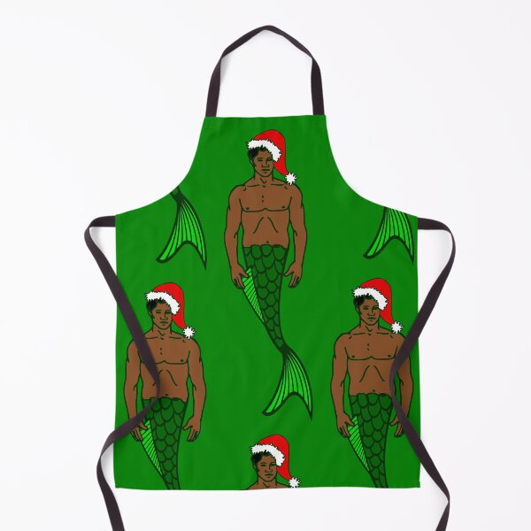 Item preview, santa african black merman christmas mermaid designed and sold by Gossip Rag.
