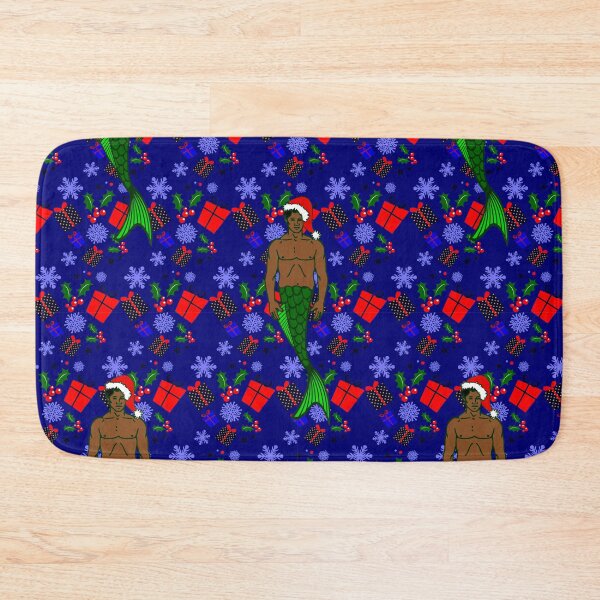 Item preview, santa african black merman christmas mermaid ugly xmas gifts designed and sold by Gossip Rag.
