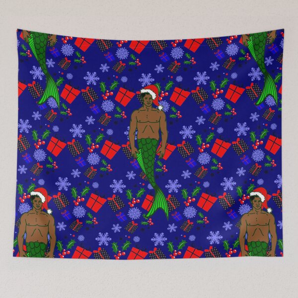Item preview, santa african black merman christmas mermaid ugly xmas gifts designed and sold by Gossip Rag.