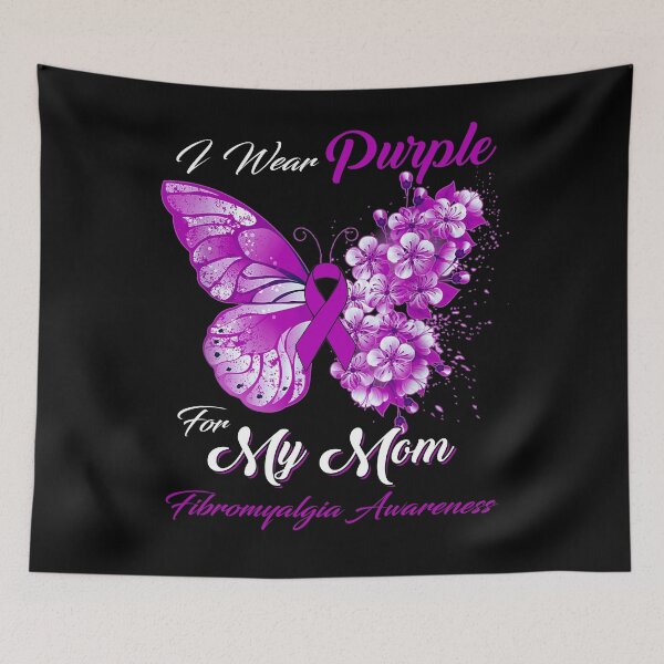 Item preview, I Wear Purple For My Mom Fibromyalgia Awareness Butterfly Ribbon Gifts designed and sold by Adropine.