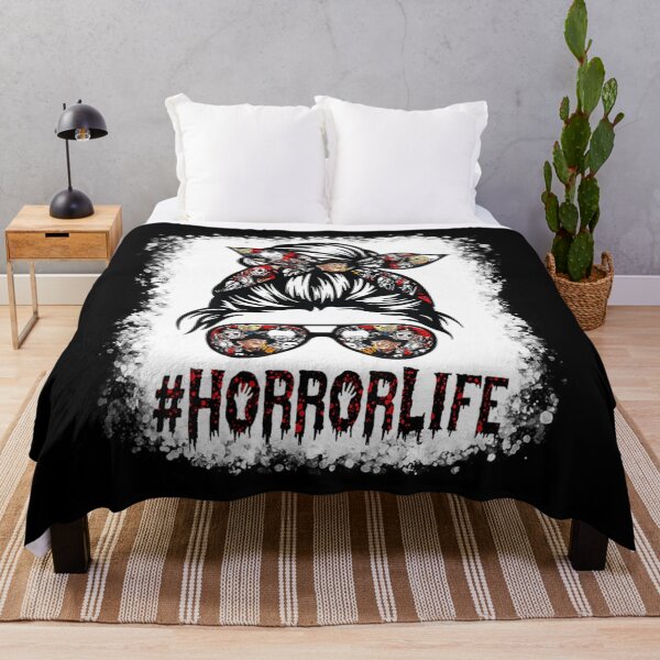 Item preview, Womens Messy Bun Horror Life Horror Movie Horror Mom Halloween V-Neck designed and sold by shockedsupply44.