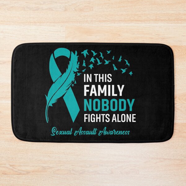 Item preview, In This Family Nobody Fights Alone Sexual Assault Awareness Feather Ribbon designed and sold by frechettee.