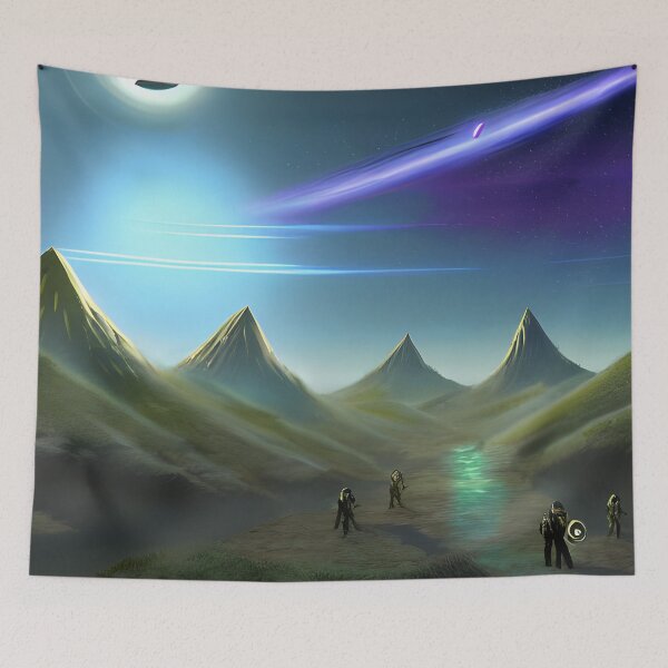 Item preview, UFO watching a group of travelers  designed and sold by Jaraz.