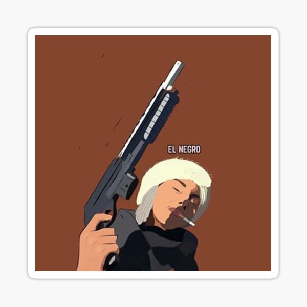 Gangsta Pinup Girl Gun Vinyl Decal Sticker Gangster Woman Assault Rifle