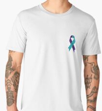 Semicolon; Suicide Awareness/Prevention Ribbon (For Color Shirt) Men's Premium T-Shirt