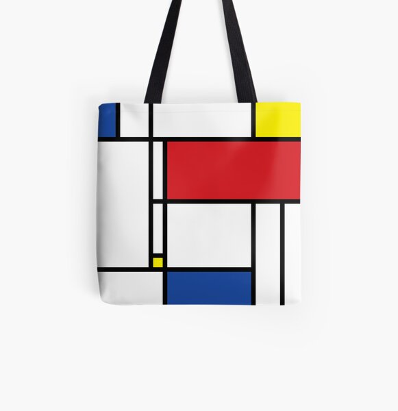Mondrian Minimalist De Stijl Modern Art © fatfatin All Over Print Tote Bag