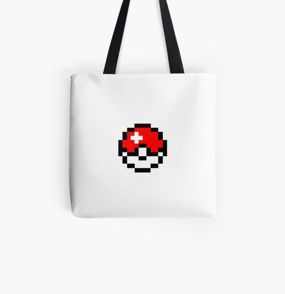 8 Bit Pokeball Tote Bag By Quiixx Redbubble - pokeball bag roblox