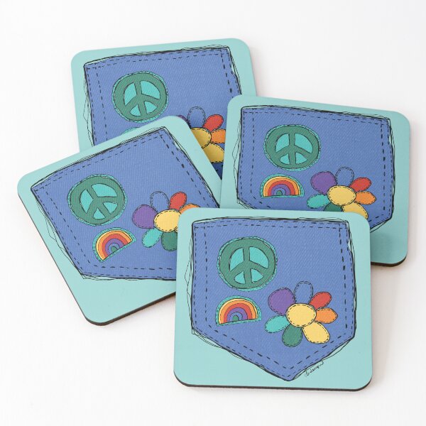 Item preview, Jeans pocket with multicolored patchs designed and sold by courbebleue.