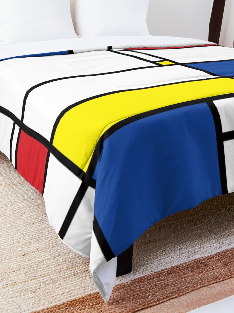 Alternate view of Mondrian Minimalist De Stijl Modern Art © fatfatin Comforter
