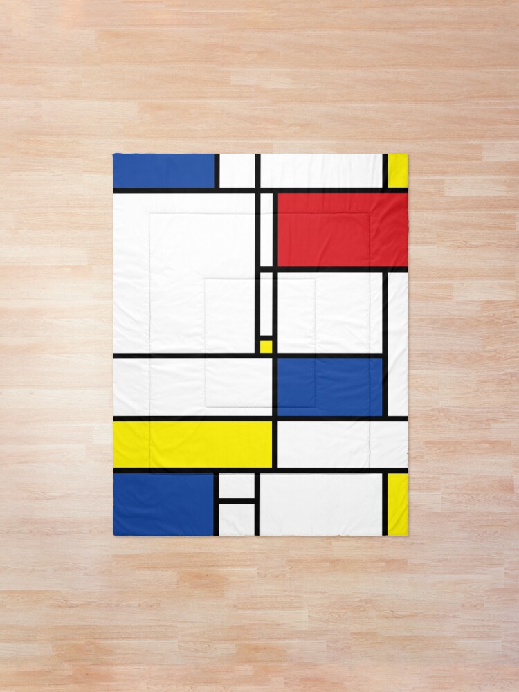 Alternate view of Mondrian Minimalist De Stijl Modern Art © fatfatin Comforter