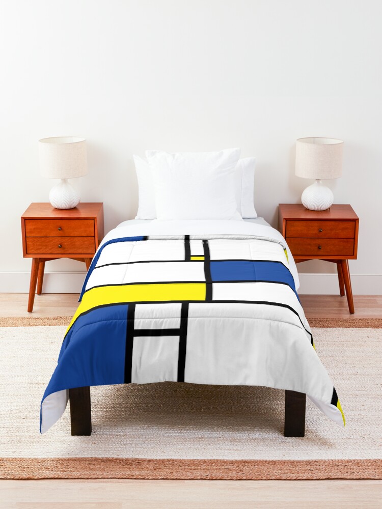 Alternate view of Mondrian Minimalist De Stijl Modern Art © fatfatin Comforter