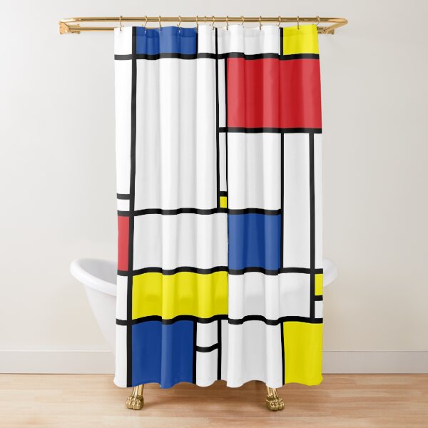 Mondrian Minimalist De Stijl Modern Art © fatfatin Shower Curtain