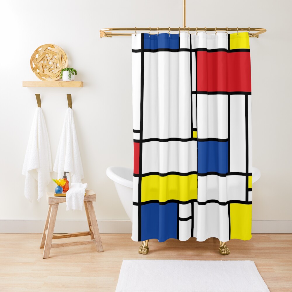 Mondrian Minimalist De Stijl Modern Art Shower Curtain