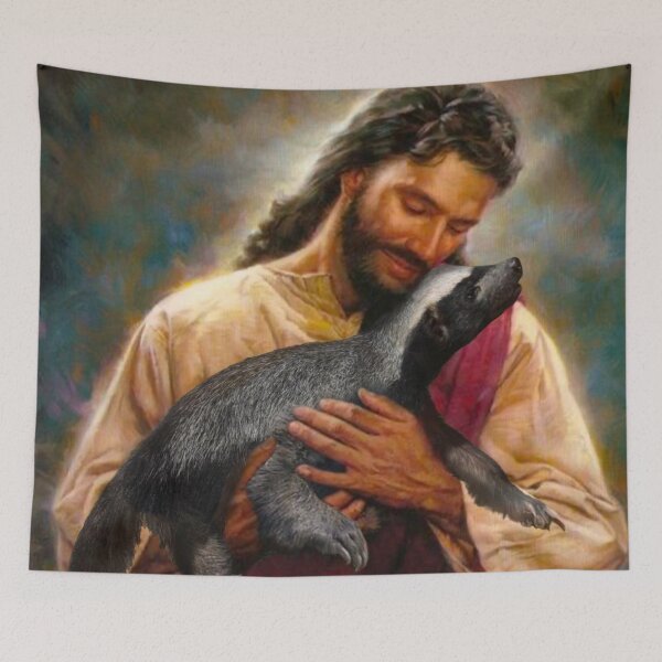 Item preview, Jesus Holding Honey Badger designed and sold by Anonymousbtb.