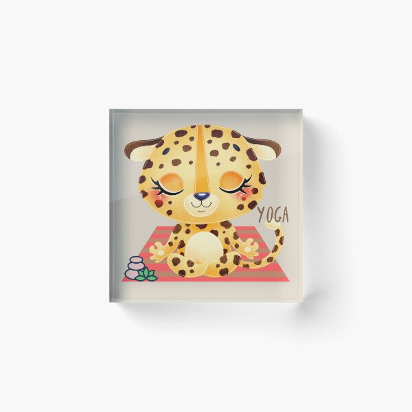 Item preview, Baby Leopard Easy Pose Cat Yoga for the baby wild animal lovers and yoga lovers you know designed and sold by tranquilbeach.