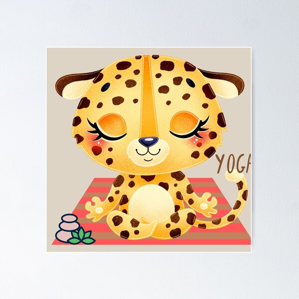 Item preview, Baby Leopard Easy Pose Cat Yoga for the baby wild animal lovers and yoga lovers you know designed and sold by tranquilbeach.