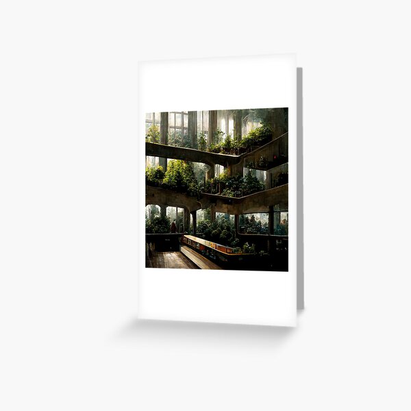 Interior of a grown vertical park. Greeting Card