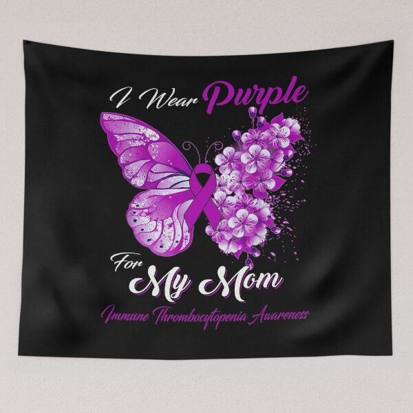 Item preview, I Wear Purple For My Mom Immune Thrombocytopenia Awareness Butterfly Ribbon Gifts designed and sold by Adropine.