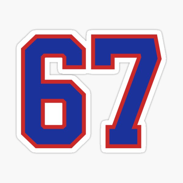 Number 3 blue red sports jersey three Sticker for Sale by LoveIsColorful