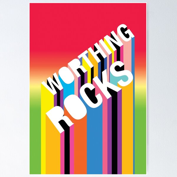 Worthing Rocks Red Rainbow by Russ Iden Art Poster