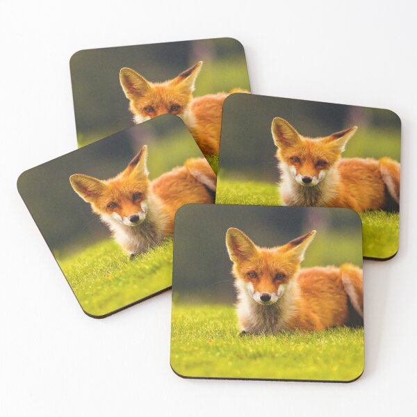 Item preview, ANIMALS #83 - Friendly Red Fox on Green Grass designed and sold by DEL-Productions.