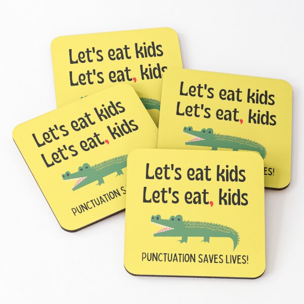 Item preview, Punctuation Saves Lives - Let's Eat Kids - Let's Eat, Kids - Funny Elementary School Decor - Funny English Teacher Gift designed and sold by Sophie’s Tees.