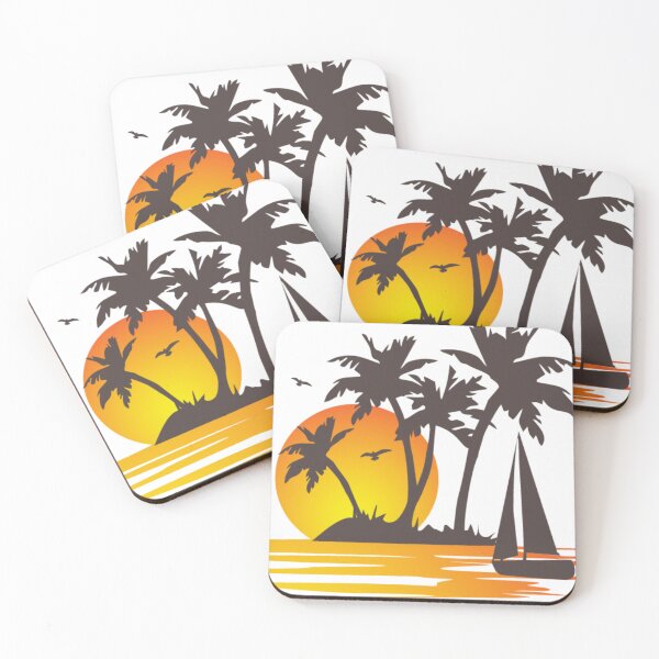 Item preview, Sunshine Beach Coconut Trees Graphic Spring Vacation Tee Tops designed and sold by Davidnft.