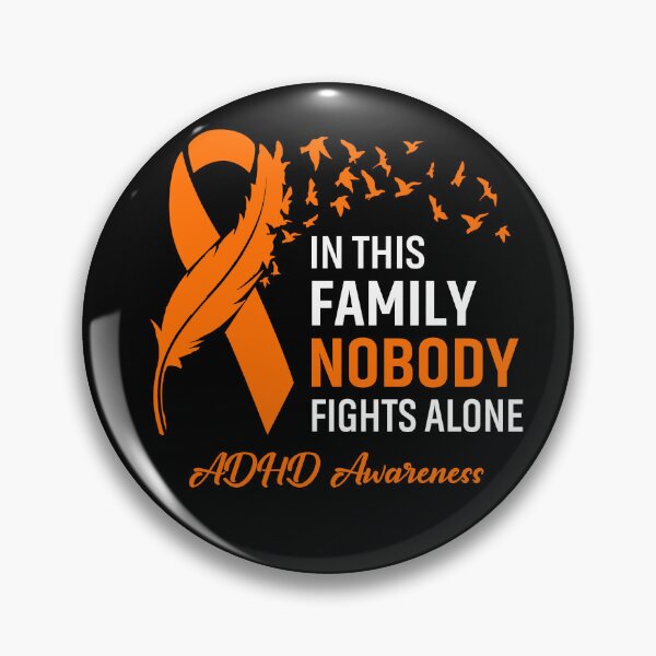 Item preview, In This Family Nobody Fights Alone ADHD Awareness Feather Ribbon designed and sold by frechettee.