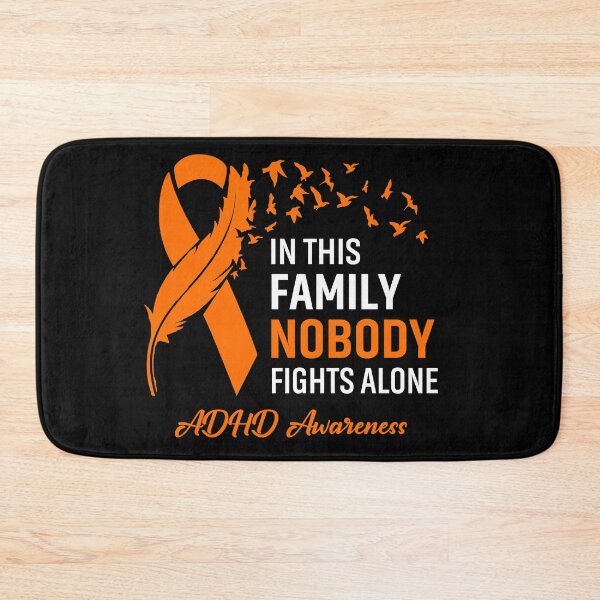 Item preview, In This Family Nobody Fights Alone ADHD Awareness Feather Ribbon designed and sold by frechettee.