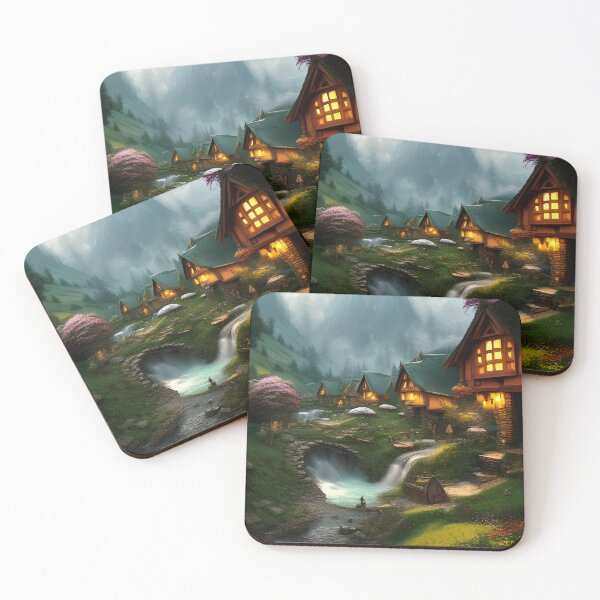 Item preview, Magical Elven Village Digital Art designed and sold by AlteredUrbane.