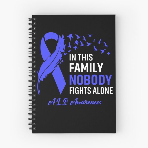 Item preview, In This Family Nobody Fights Alone ALS Awareness Feather Ribbon designed and sold by frechettee.