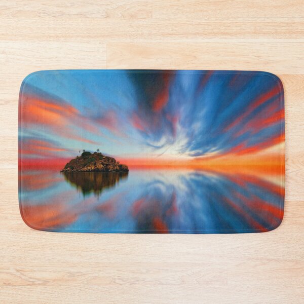 Item preview, WATERSCAPES #31 - Island on Sea of Blue and Orange Reflection designed and sold by DEL-Productions.