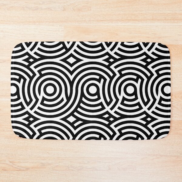 Item preview, Geometric optical illusion seamless repeating pattern black lines semicircle designed and sold by IMNIUM.