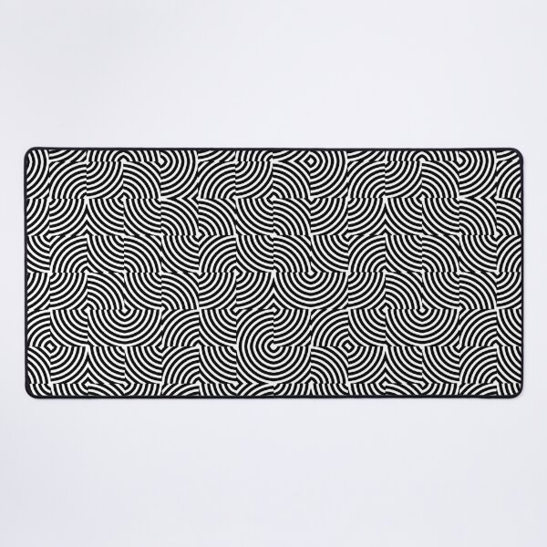 Item preview, Geometric optical illusion seamless repeating pattern black lines semicircle designed and sold by IMNIUM.