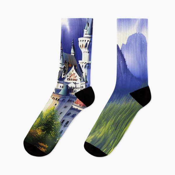 Item preview, Neuschwanstein Watercolor designed and sold by AtlasDavidArt.